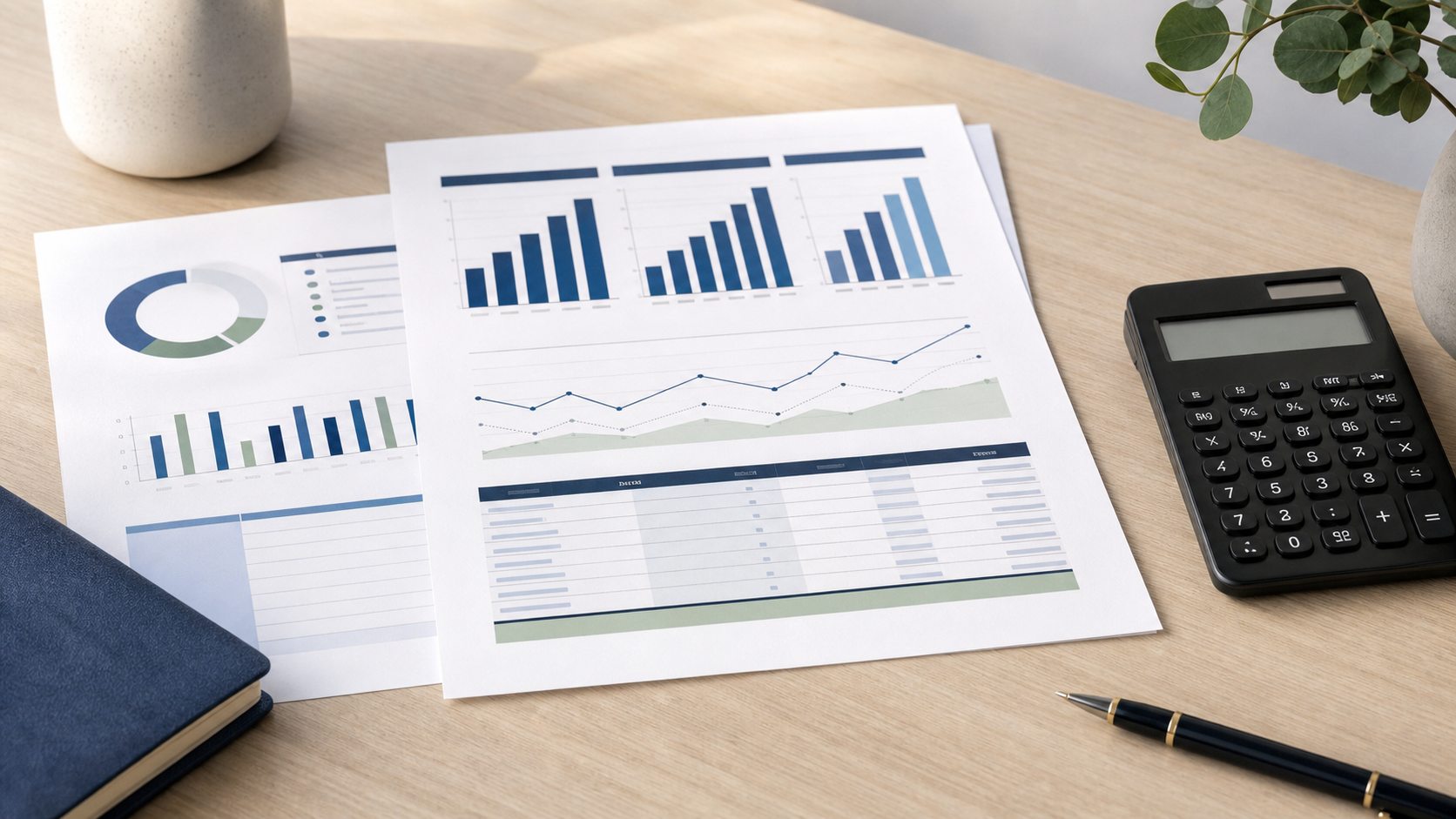 Compte de résultat prévisionnel sur trois ans avec graphiques de chiffre d’affaires, marge et résultat