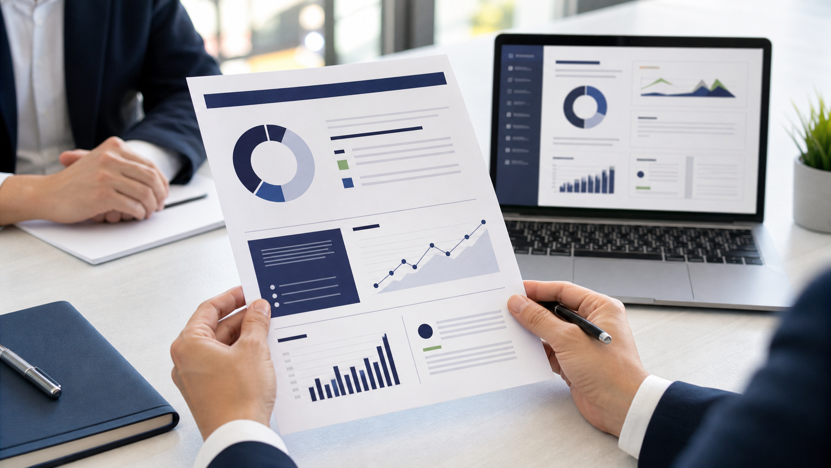 Executive summary de business plan présenté avec graphiques financiers et tableau de bord