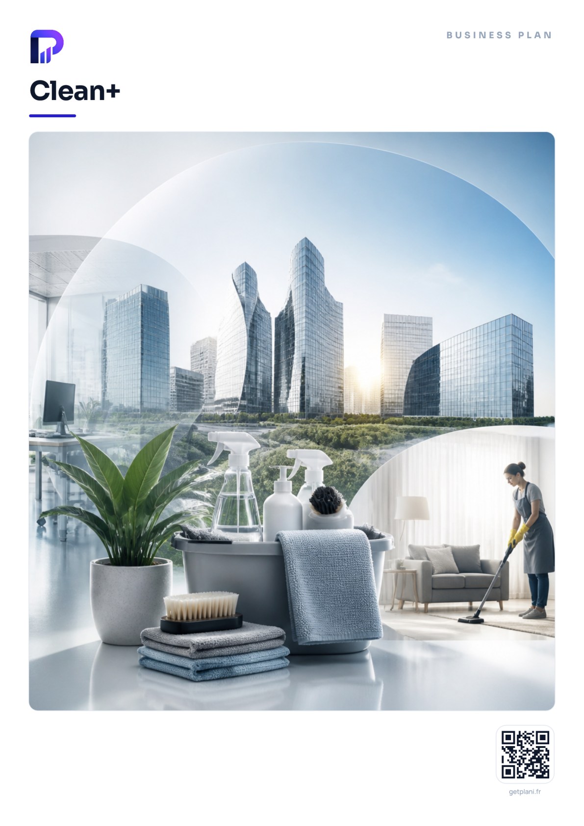 Couverture de l'exemple de business plan d'entreprise de nettoyage Clean+