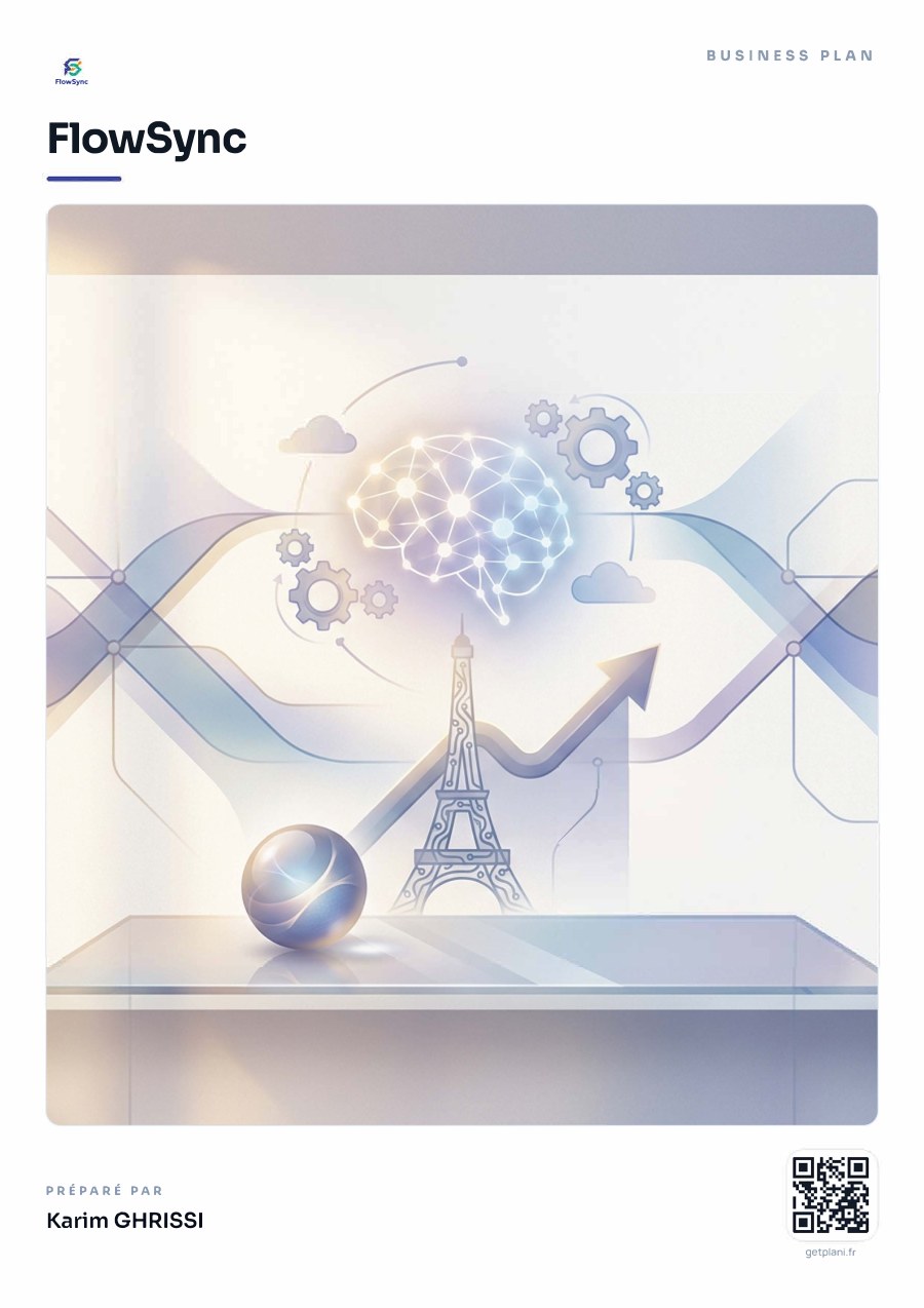 Couverture de l'exemple de business plan startup SaaS FlowSync